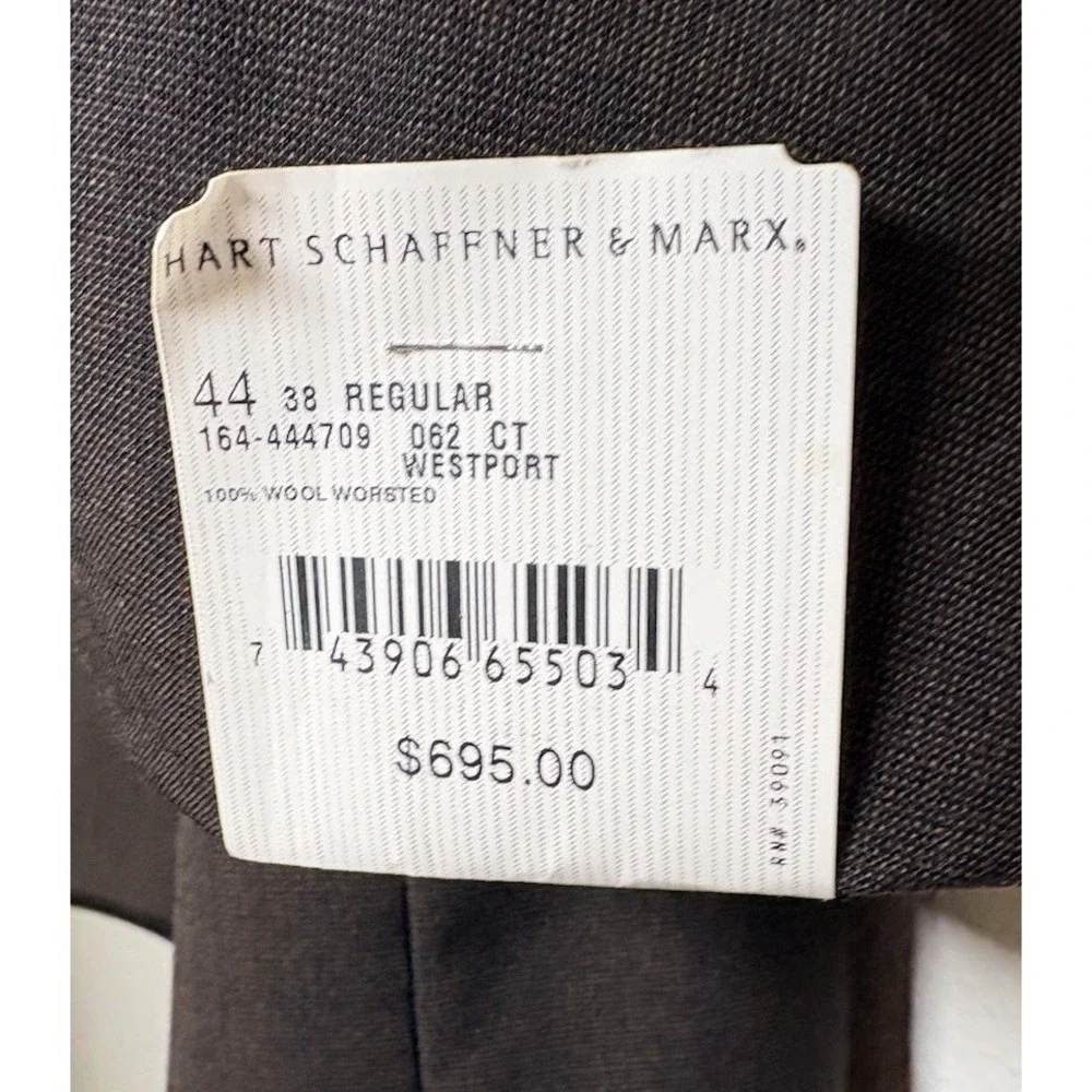 NWT Hart Schaffner Marx Men Size 44 REGULAR 44R Brown Wool Sport Coat Blazer NEW
